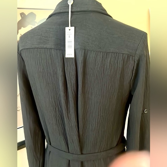 NWT,Max Studio, Button-Front, Belted,  Black Shirt Dress,Front Pockets, Size S - Picture 5 of 13